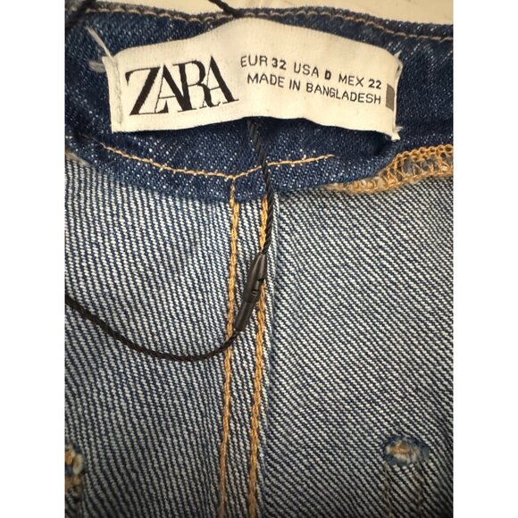 2/$30 Zara Womens Size 0 Flare Blue Denim Jeans - Picture 3 of 15